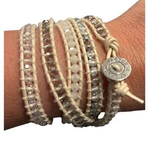 Victoria Emerson Silver Dorado On Ivory Wrap Bracelet
